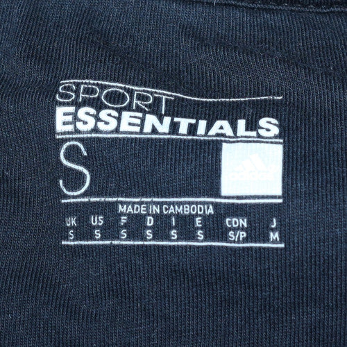 Adidas Mens Black Small Crew Neck Graphic Print Sweatshirt