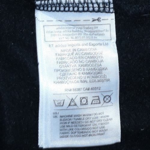 Adidas Mens Black Small Crew Neck Graphic Print Sweatshirt