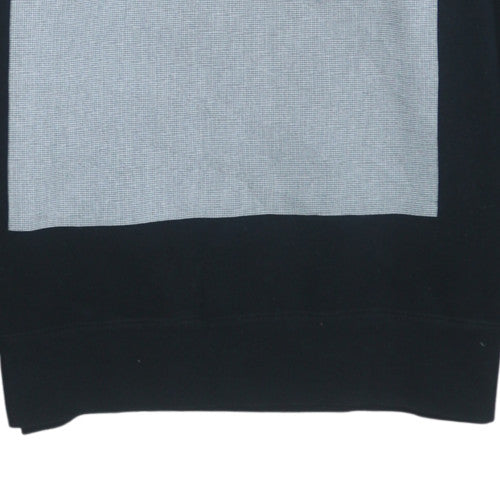 Adidas Mens Black Small Crew Neck Graphic Print Sweatshirt