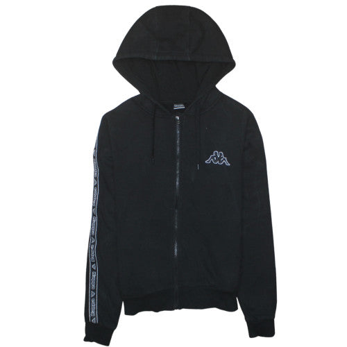 Kappa Womens Black Size 10 Full Zip Hoodie with Logo Trim