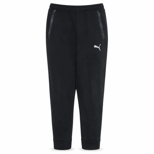 Front view of Puma Men's Black Jogger Trousers L Regular Fit Fleece Activewear