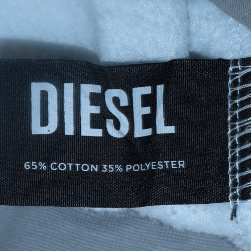 Diesel Men's White Pullover Logo Hoodie Size M Cotton Blend
