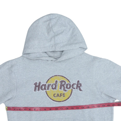 Hard Rock Cafe Men’s Grey Pullover Hoodie Medium Graphic