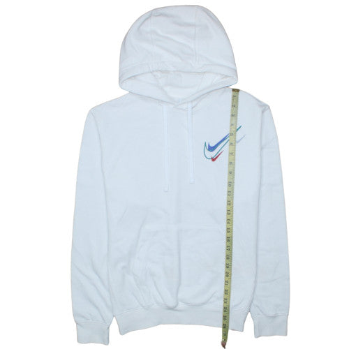 Nike Men's White Pullover Hoodie M Logo Sports Fleece