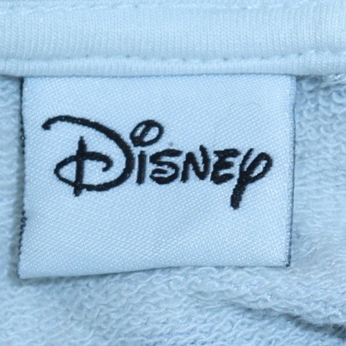 Disney Womens Blue White Striped Mickey Mouse Pullover Sweatshirt L