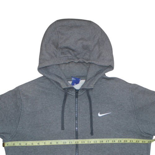 Nike Men Grey Full Zip Hoodie L Fleece Hooded Sweatshirt