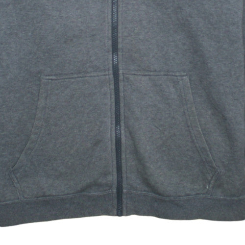 Nike Men Grey Full Zip Hoodie L Fleece Hooded Sweatshirt