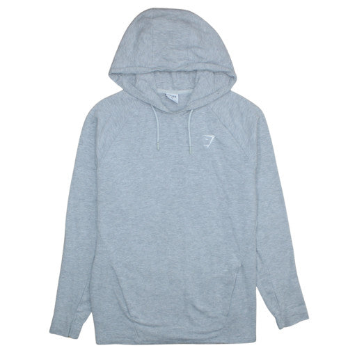 Gymshark Men's Grey XL Pullover Hoodie with Logo and Pockets