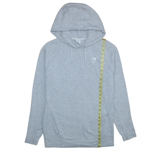 Gymshark Men's Grey XL Pullover Hoodie with Logo and Pockets