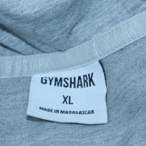 Gymshark Men's Grey XL Pullover Hoodie with Logo and Pockets