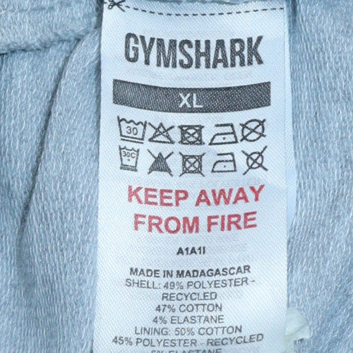 Gymshark Men's Grey XL Pullover Hoodie with Logo and Pockets