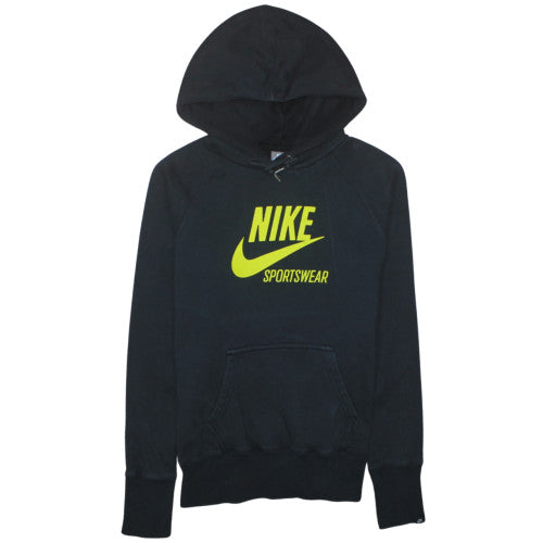 Nike Womens Black Sportswear Pullover Hoodie Size 12/14 Cotton Blend