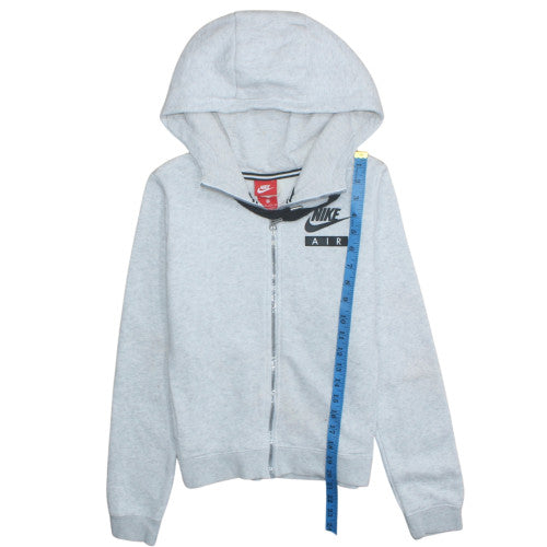 Nike Women's Grey Full Zip Hoodie XS Hooded Logo Sweatshirt