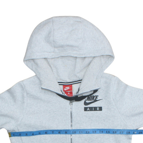 Nike Women's Grey Full Zip Hoodie XS Hooded Logo Sweatshirt