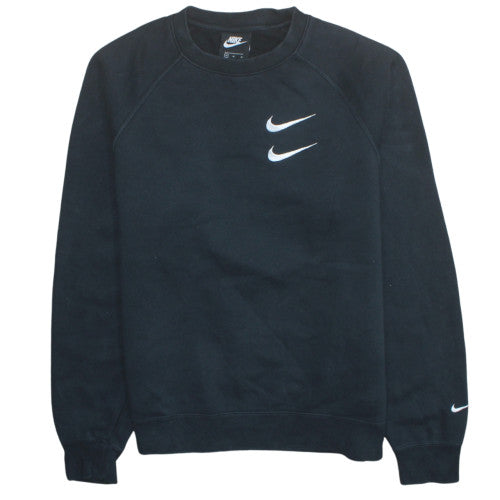 Nike Men's Black Graphic Pullover Sweatshirt M Crew Neck Fleece
