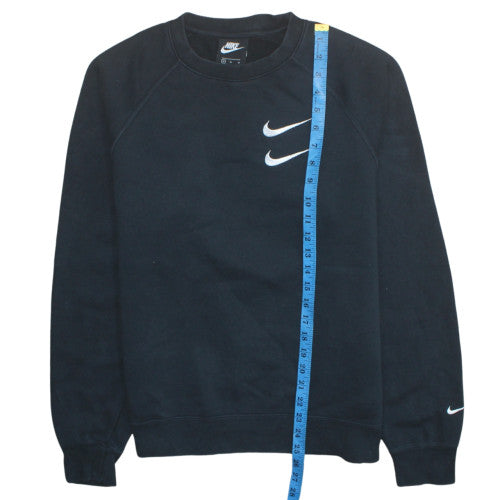 Nike Men's Black Graphic Pullover Sweatshirt M Crew Neck Fleece