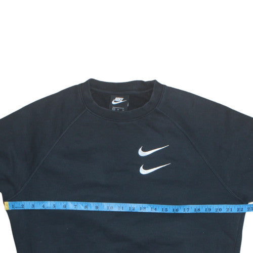 Nike Men's Black Graphic Pullover Sweatshirt M Crew Neck Fleece