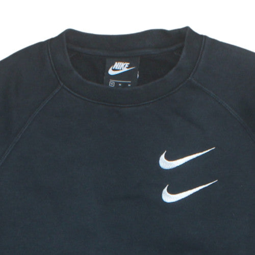 Nike Men's Black Graphic Pullover Sweatshirt M Crew Neck Fleece