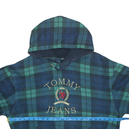 Tommy Jeans Men's Blue Check Pullover Hoodie Size L