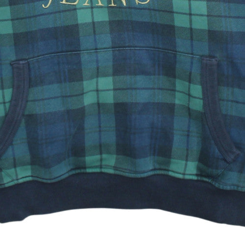 Tommy Jeans Men's Blue Check Pullover Hoodie Size L