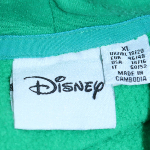 Disney Women Green Mickey Mouse Pullover Hoodie XL
