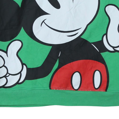 Disney Women Green Mickey Mouse Pullover Hoodie XL