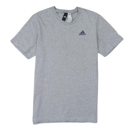 Adidas Men's Grey Short Sleeve Crew Neck Cotton T-Shirt Size S
