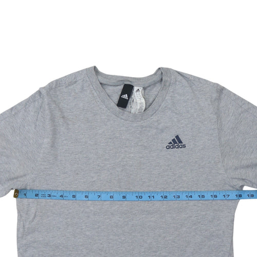 Adidas Men's Grey Short Sleeve Crew Neck Cotton T-Shirt Size S