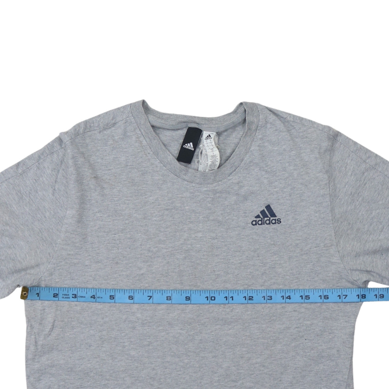Adidas Men's Grey Short Sleeve Crew Neck Cotton T-Shirt Size S