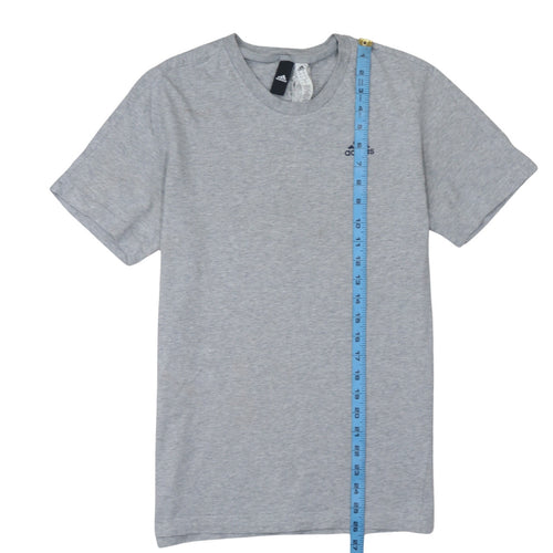 Adidas Men's Grey Short Sleeve Crew Neck Cotton T-Shirt Size S