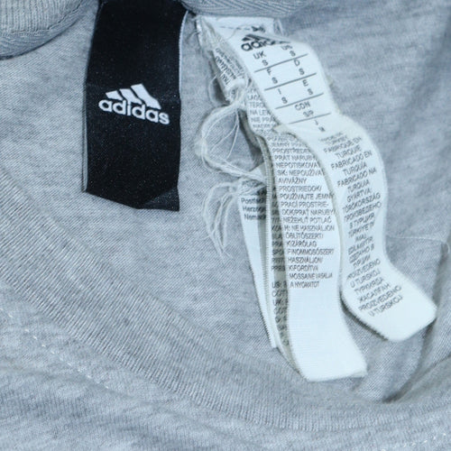 Adidas Men's Grey Short Sleeve Crew Neck Cotton T-Shirt Size S