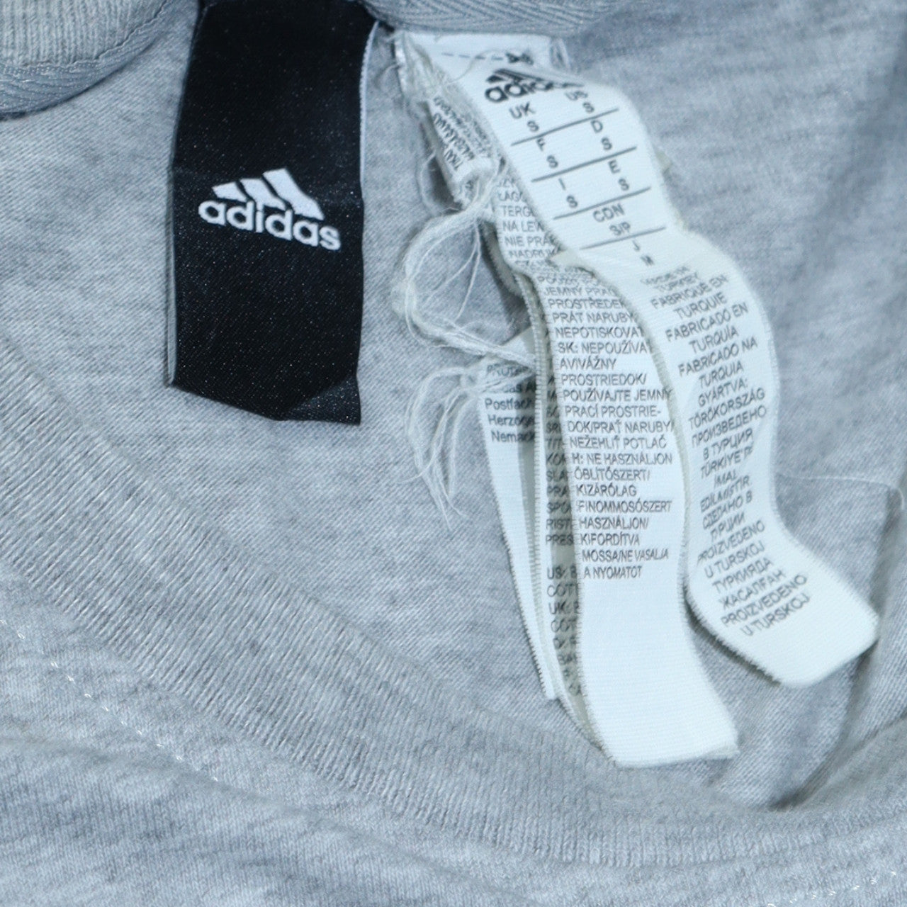 Adidas Men's Grey Short Sleeve Crew Neck Cotton T-Shirt Size S