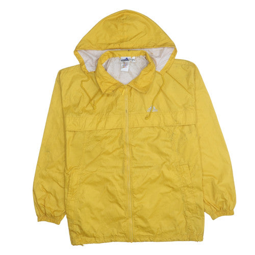 Adidas Women's Yellow Windbreaker Jacket Size 14 Hooded Zip