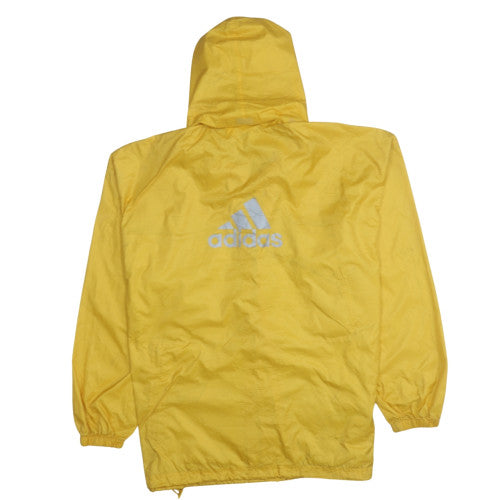Adidas Women's Yellow Windbreaker Jacket Size 14 Hooded Zip