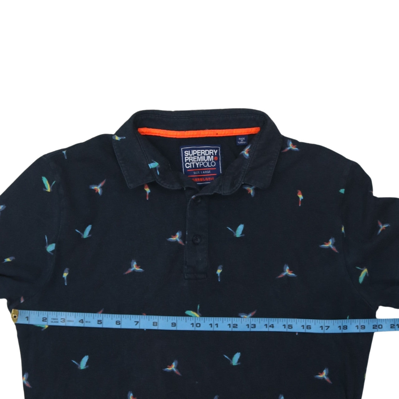 Superdry Men’s Black Bird Print City Polo Shirt Size Large