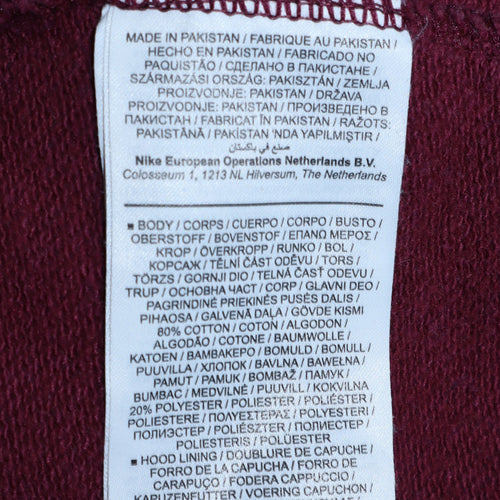 Nike Men's Red Pullover Hoodie Size S Fleece Logo Sportswear