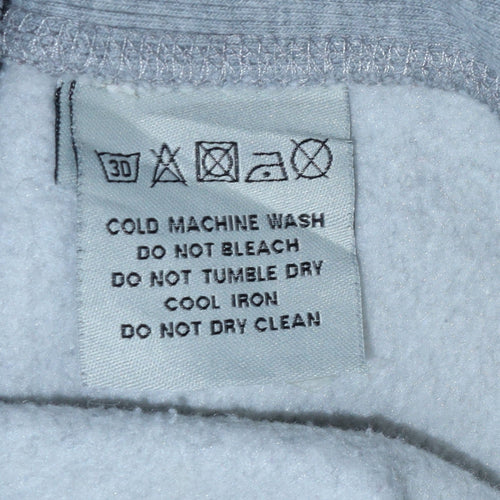 Superdry Women Grey Small Pullover Sweatshirt Classic Logo Crew Neck