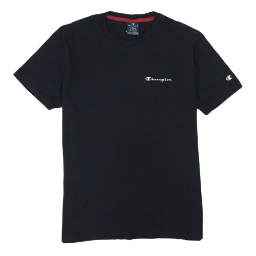 Champion Men's Black Small Cotton Crew Neck Sports T-Shirt