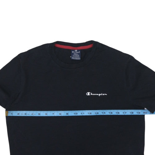 Champion Men's Black Small Cotton Crew Neck Sports T-Shirt