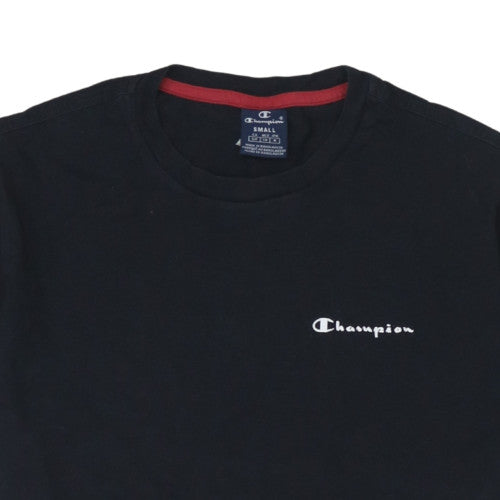 Champion Men's Black Small Cotton Crew Neck Sports T-Shirt