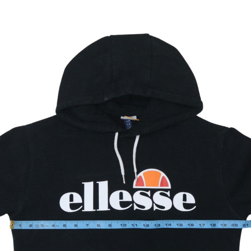 Ellesse Womens Black UK 12 Pullover Hoodie With Logo Front