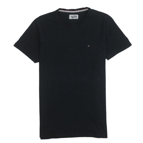 Tommy Hilfiger Men Black Cotton Crew Neck Short Sleeve T-Shirt M