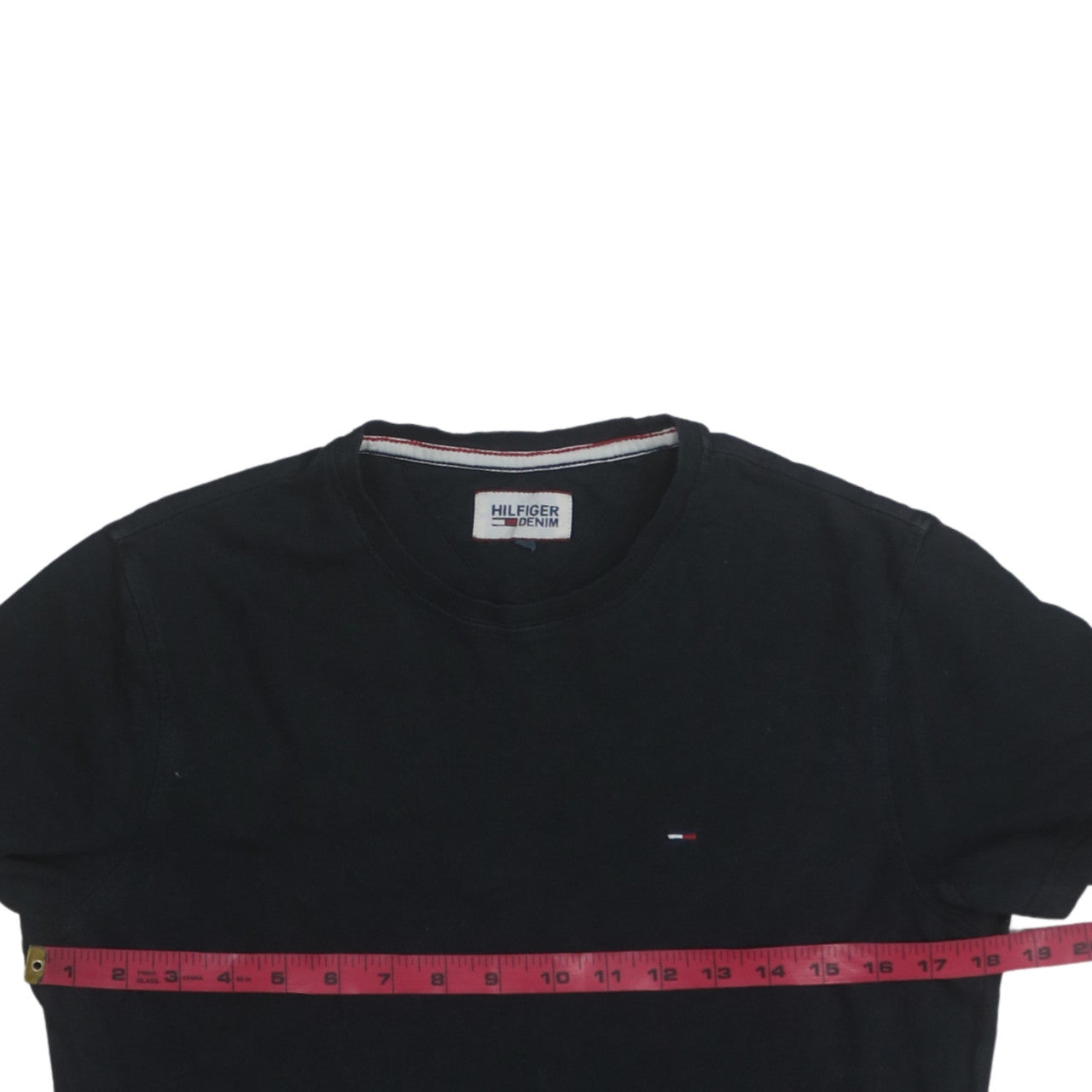 Tommy Hilfiger Men Black Cotton Crew Neck Short Sleeve T-Shirt M