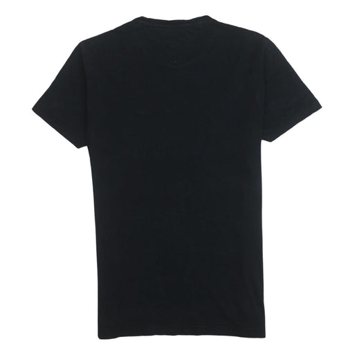 Tommy Hilfiger Men Black Cotton Crew Neck Short Sleeve T-Shirt M