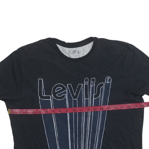 Levi's Men's Black Graphic Logo T-Shirt Size M Crew Neck