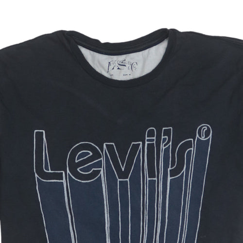 Levi's Men's Black Graphic Logo T-Shirt Size M Crew Neck