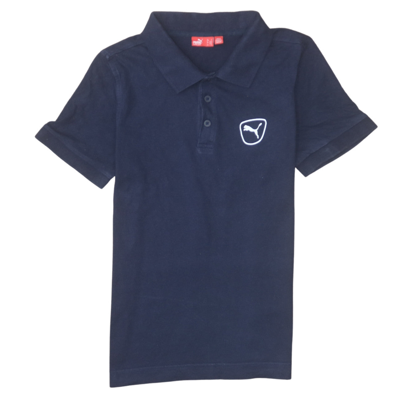 Puma Men's Blue Cotton Short Sleeve Polo Shirt Size S