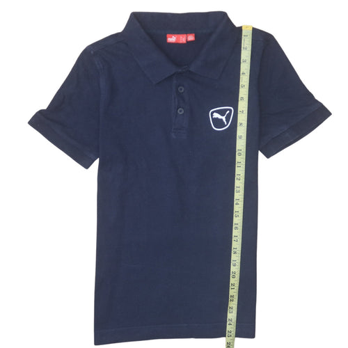 Puma Men's Blue Cotton Short Sleeve Polo Shirt Size S