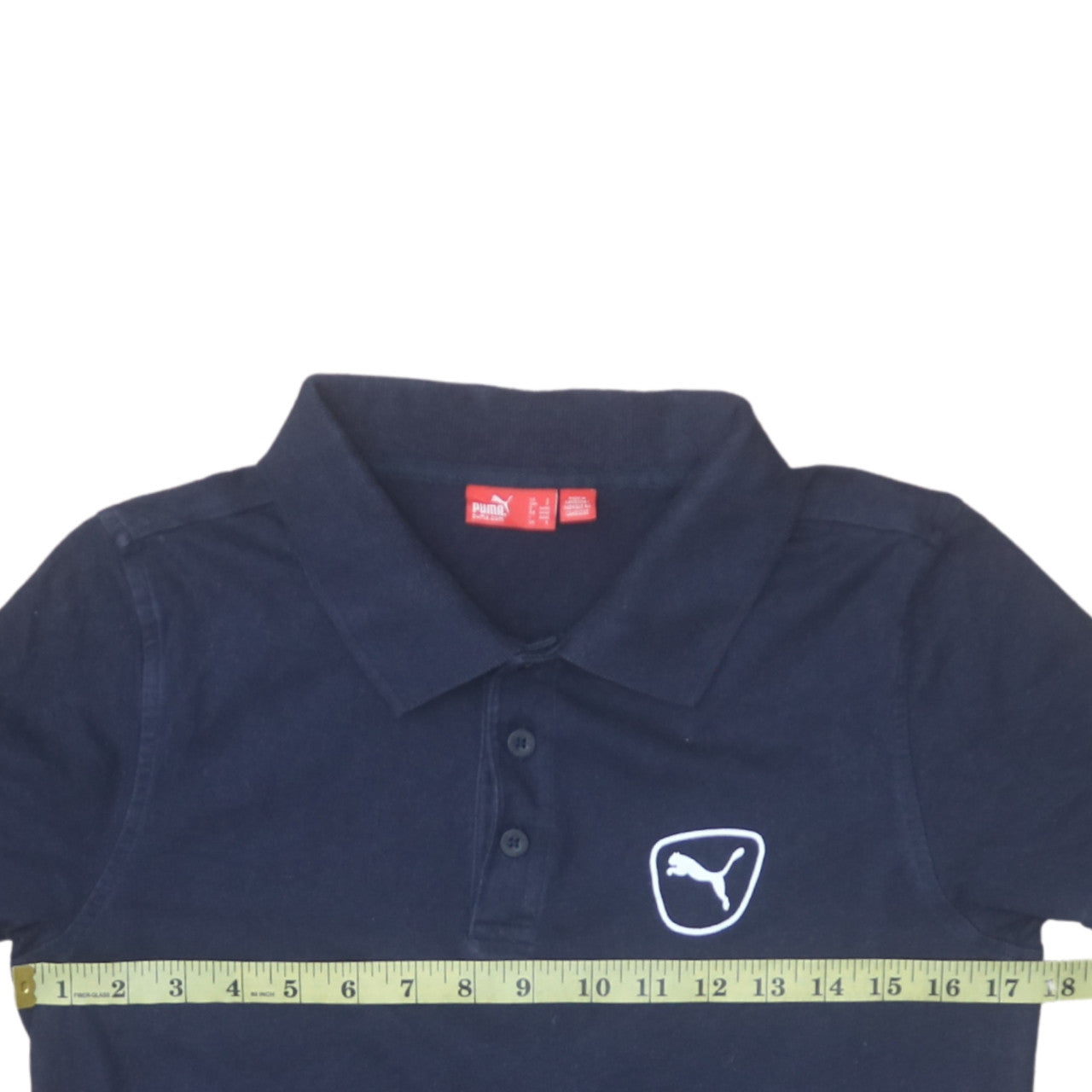 Puma Men's Blue Cotton Short Sleeve Polo Shirt Size S