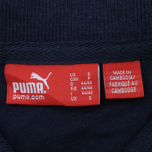 Puma Men's Blue Cotton Short Sleeve Polo Shirt Size S